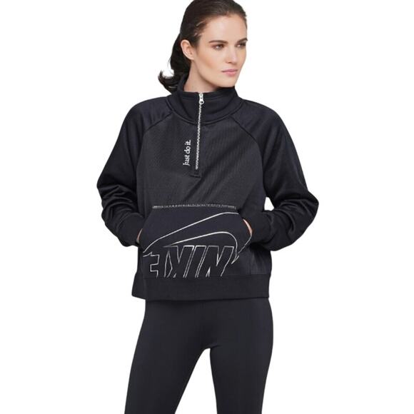 Nike Sportswear Metallic Silver Icon Clash 1/4 Zip Fleece Sweatshirt Medium NWOT - Picture 1 of 12